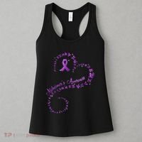 Purple Ribbon Butterfly Heart Alzheimers Awareness Women's Tank Top thumb 3