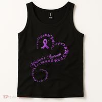 Purple Ribbon Butterfly Heart Alzheimers Awareness Tank Top thumb 2