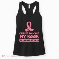 Pink Ribbon Breast Cancer Survivor Boob Breast Cancer Women's Tank Top thumb 0