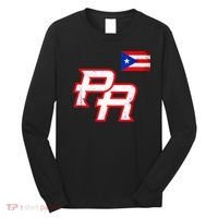 Puerto Rican Baseball Player Puerto Rico Flag Baseball Fans Long Sleeve Shirt thumb 0
