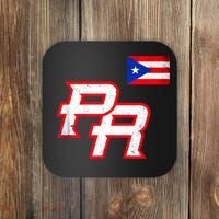 Puerto Rican Baseball Player Puerto Rico Flag Baseball Fans Coaster thumb 0