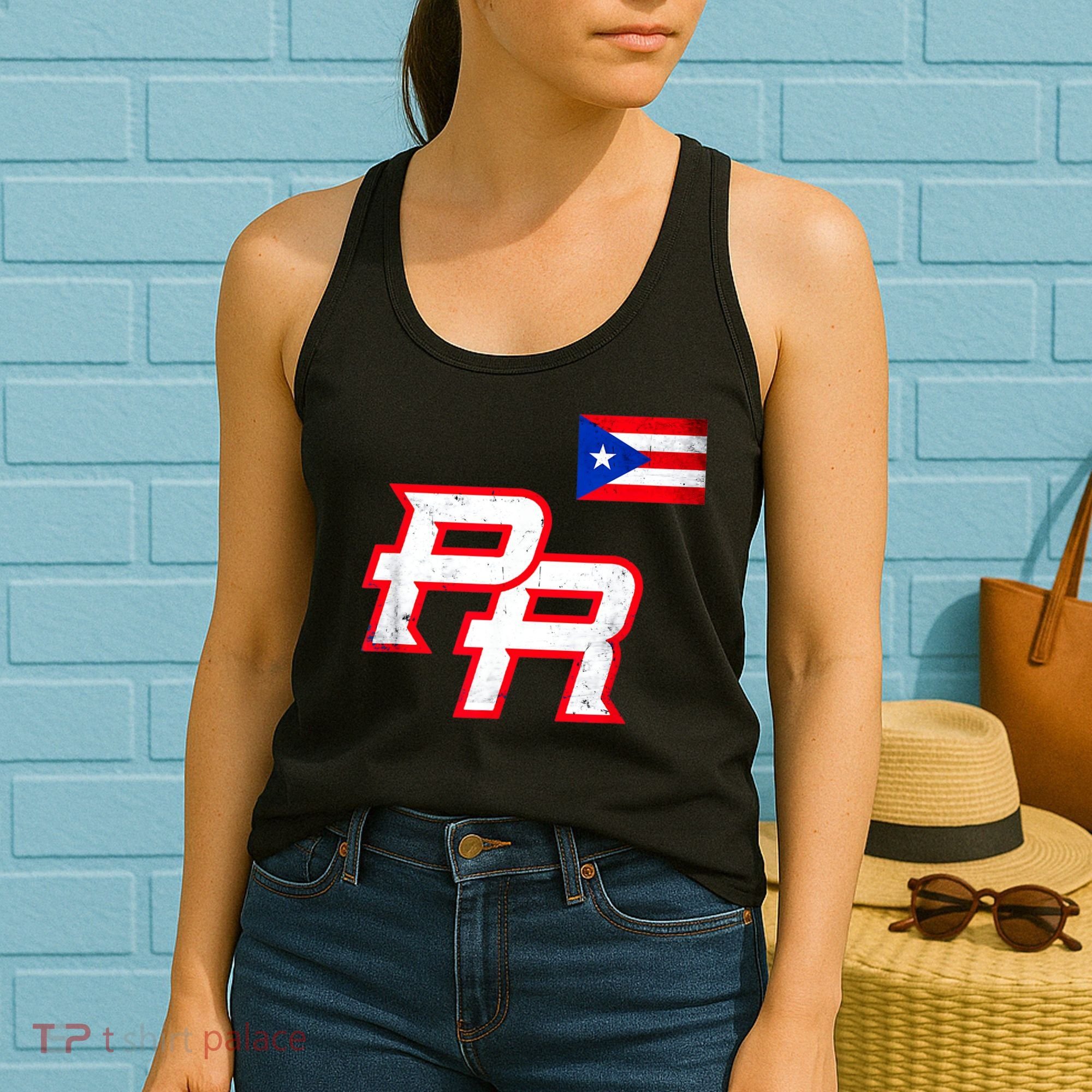 Puerto Rican Baseball Player Puerto Rico Flag Baseball Fans Women's Tank Top