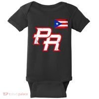 Puerto Rican Baseball Player Puerto Rico Flag Baseball Fans Baby Bodysuit thumb 0