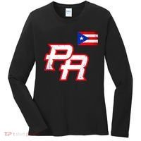 Puerto Rican Baseball Player Puerto Rico Flag Baseball Fans Women's Long Sleeve Shirt thumb 0