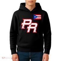 Puerto Rican Baseball Player Puerto Rico Flag Baseball Fans Kids Hoodie thumb 4