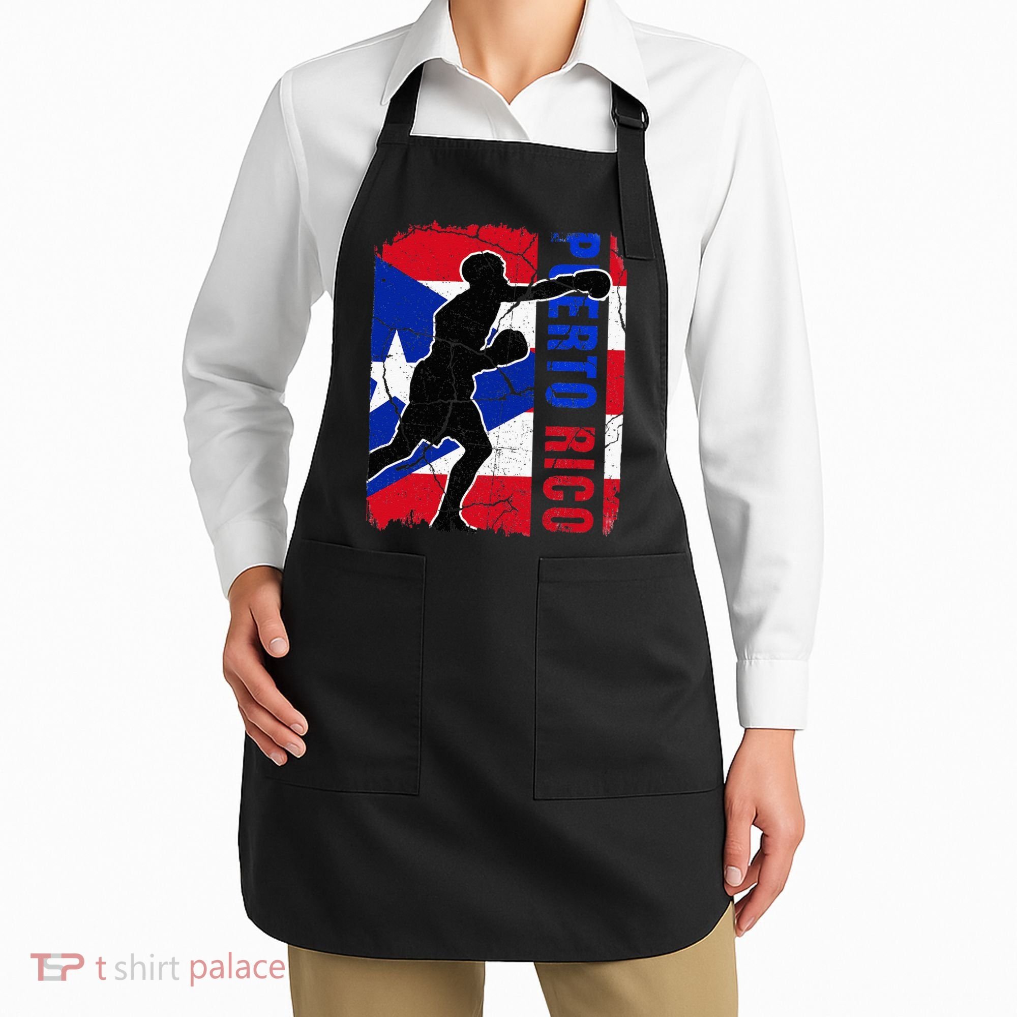 Puerto Rican Boxing Team Puerto Rico Flag Boxing Gloves Apron