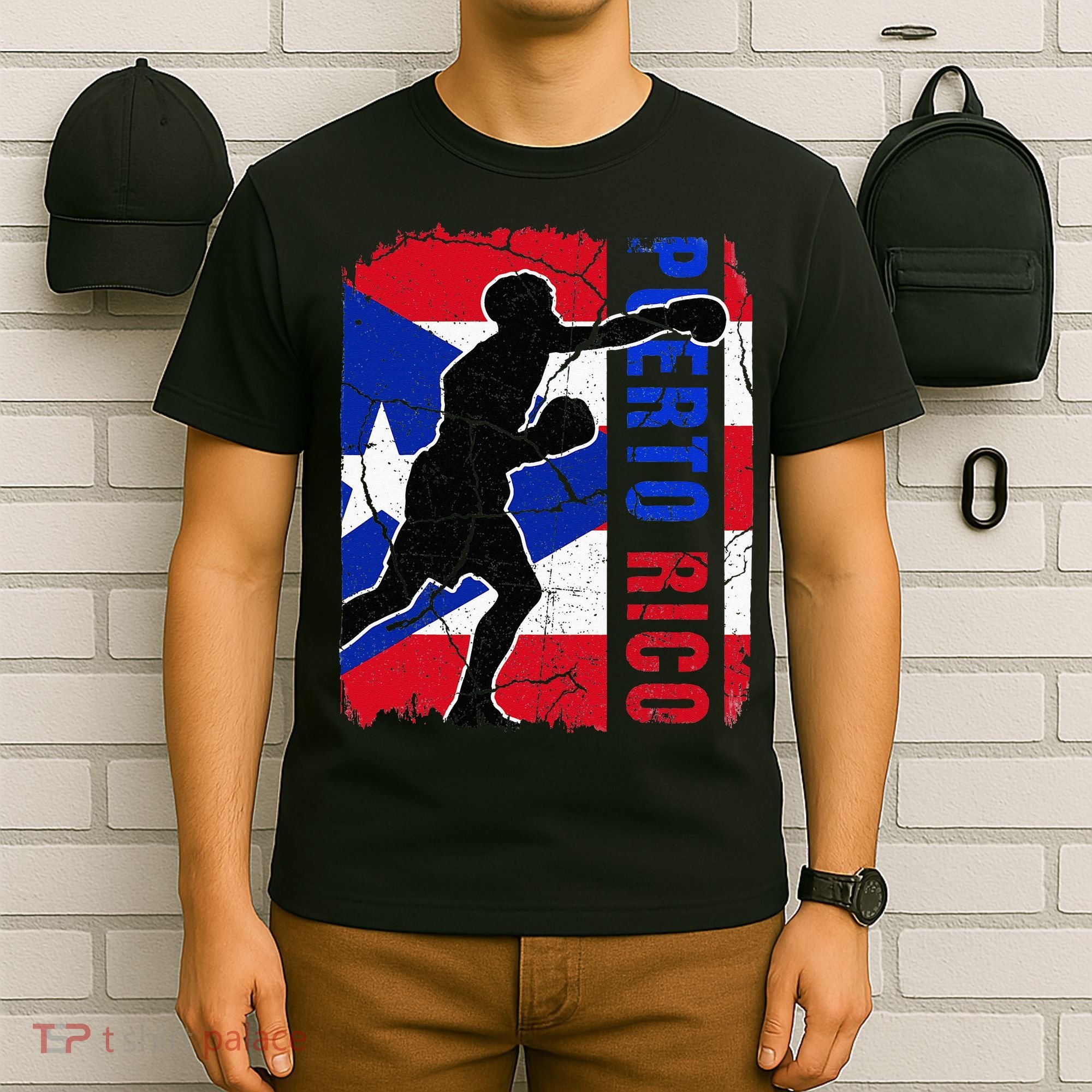 Puerto Rican Boxing Team Puerto Rico Flag Boxing Gloves T-Shirt
