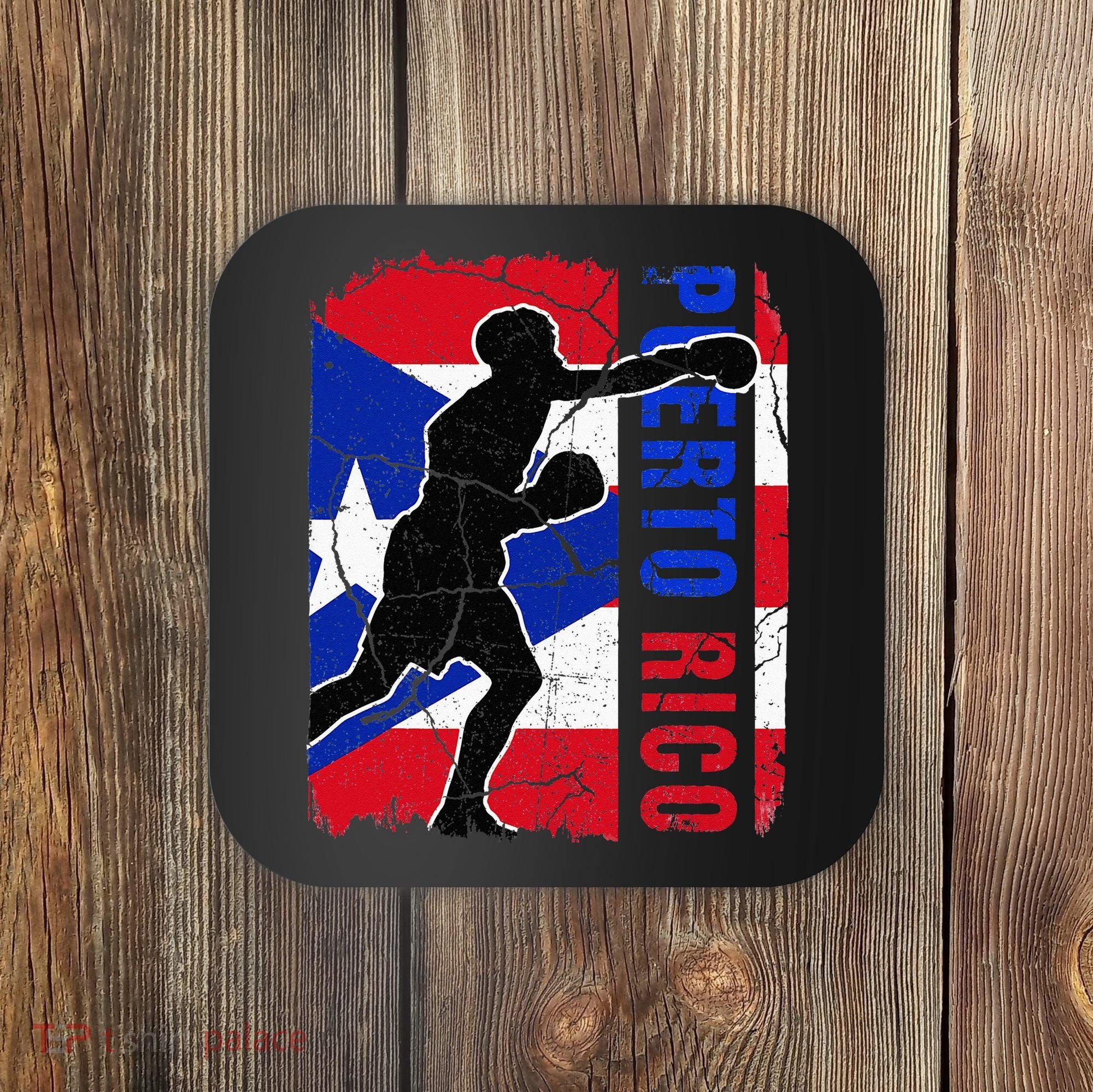 Puerto Rican Boxing Team Puerto Rico Flag Boxing Gloves Coaster