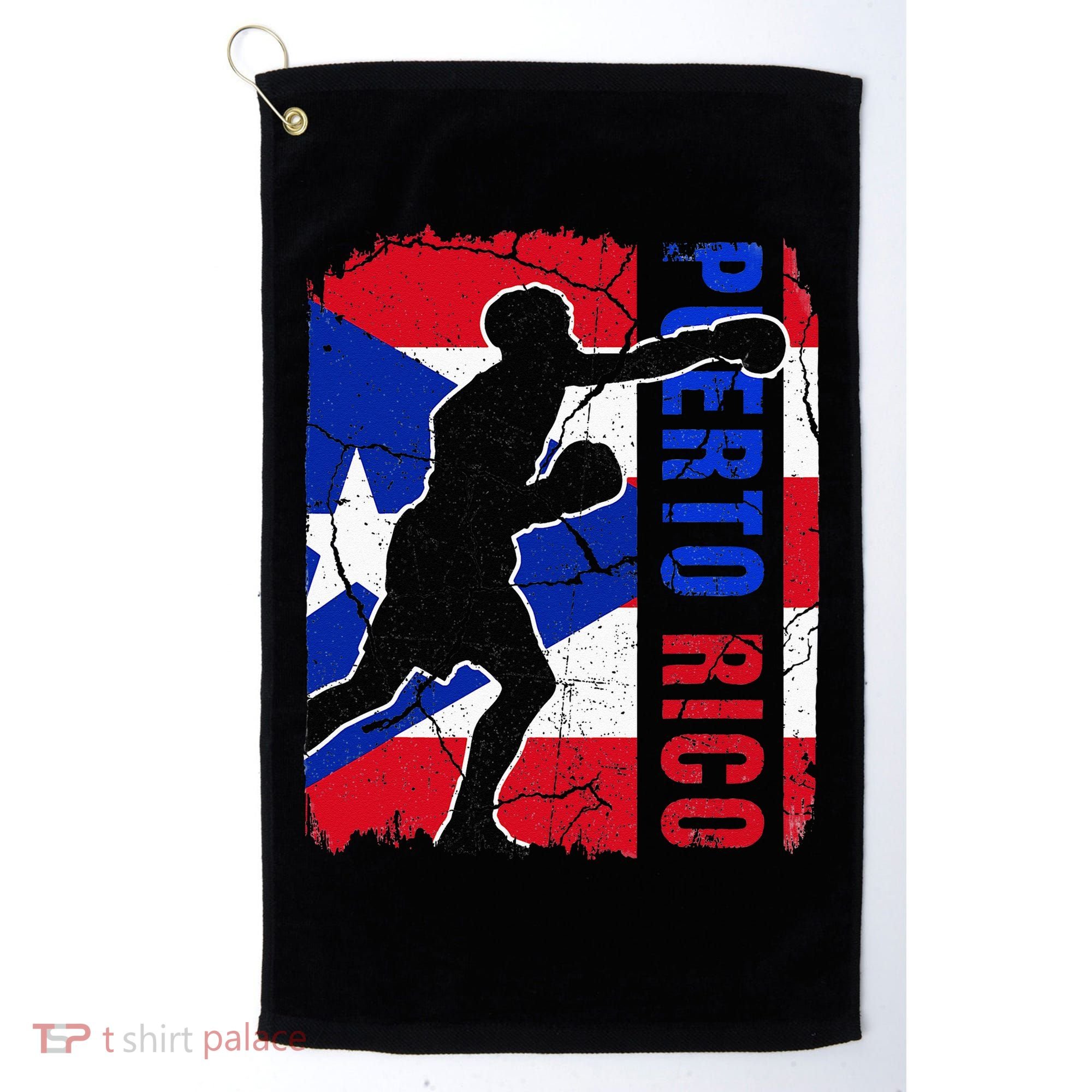 Puerto Rican Boxing Team Puerto Rico Flag Boxing Gloves Golf Towel