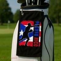 Puerto Rican Boxing Team Puerto Rico Flag Boxing Gloves Golf Towel thumb 2