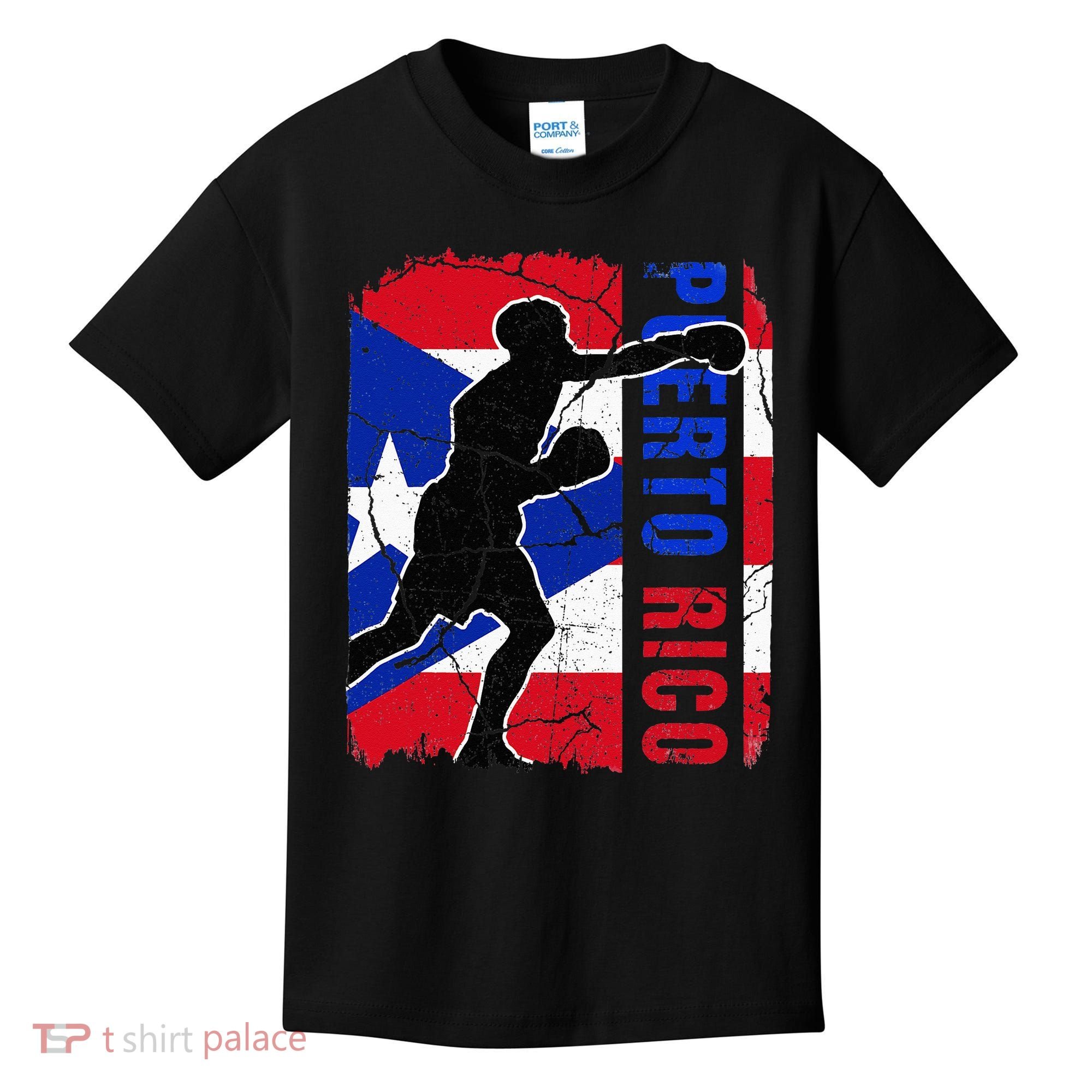 Puerto Rican Boxing Team Puerto Rico Flag Boxing Gloves Kids T-Shirt