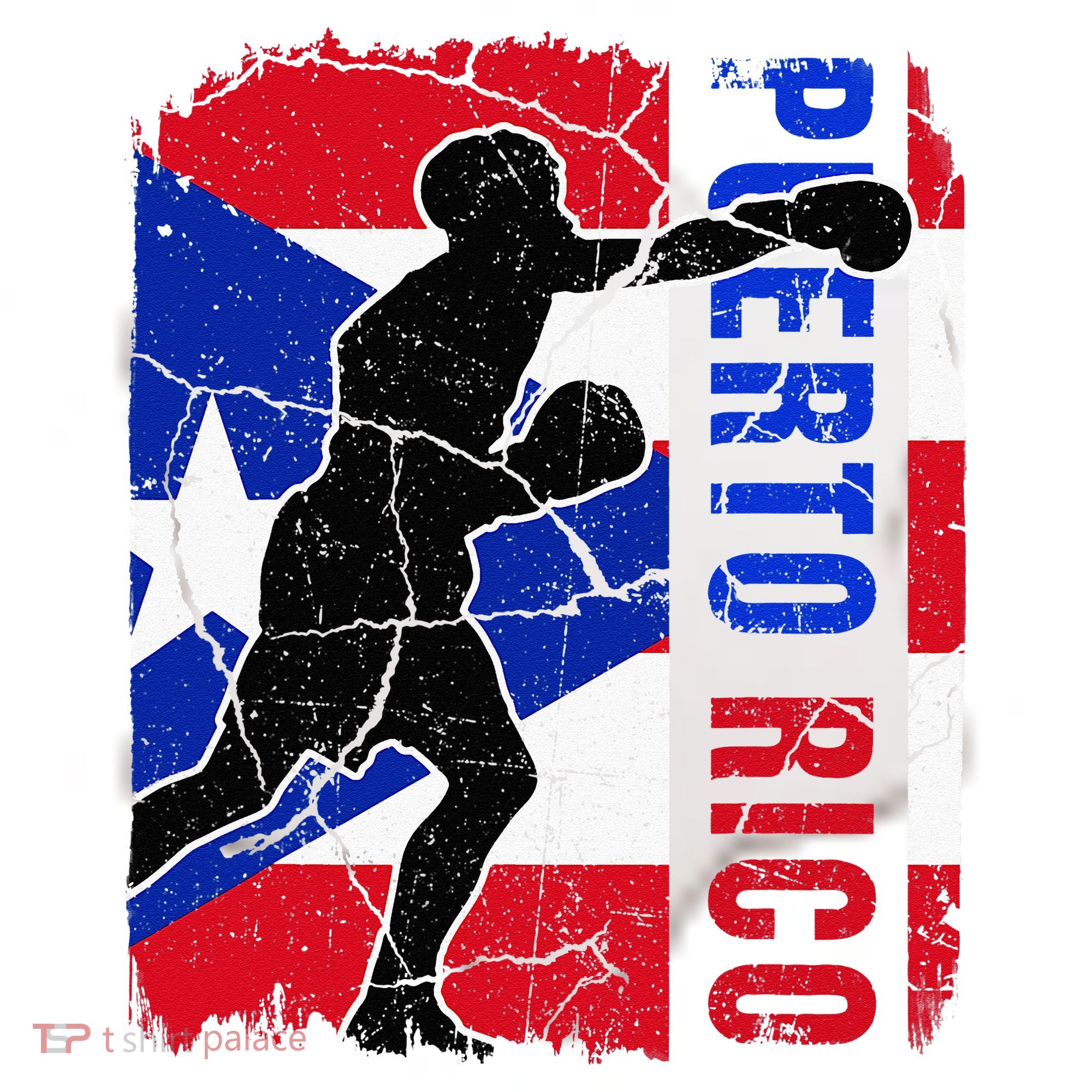 Puerto Rican Boxing Team Puerto Rico Flag Boxing Gloves Ceramic Ornament