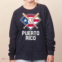 Puerto Rico Baseball Team Patriotic Beisbol Flag Women's Sweatshirt thumb 0