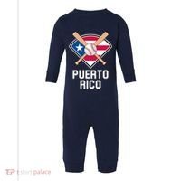 Puerto Rico Baseball Team Patriotic Beisbol Flag Infant Fleece One Piece thumb 0