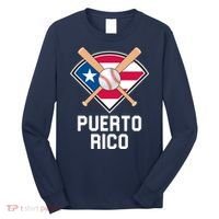 Puerto Rico Baseball Team Patriotic Beisbol Flag Long Sleeve Shirt thumb 0