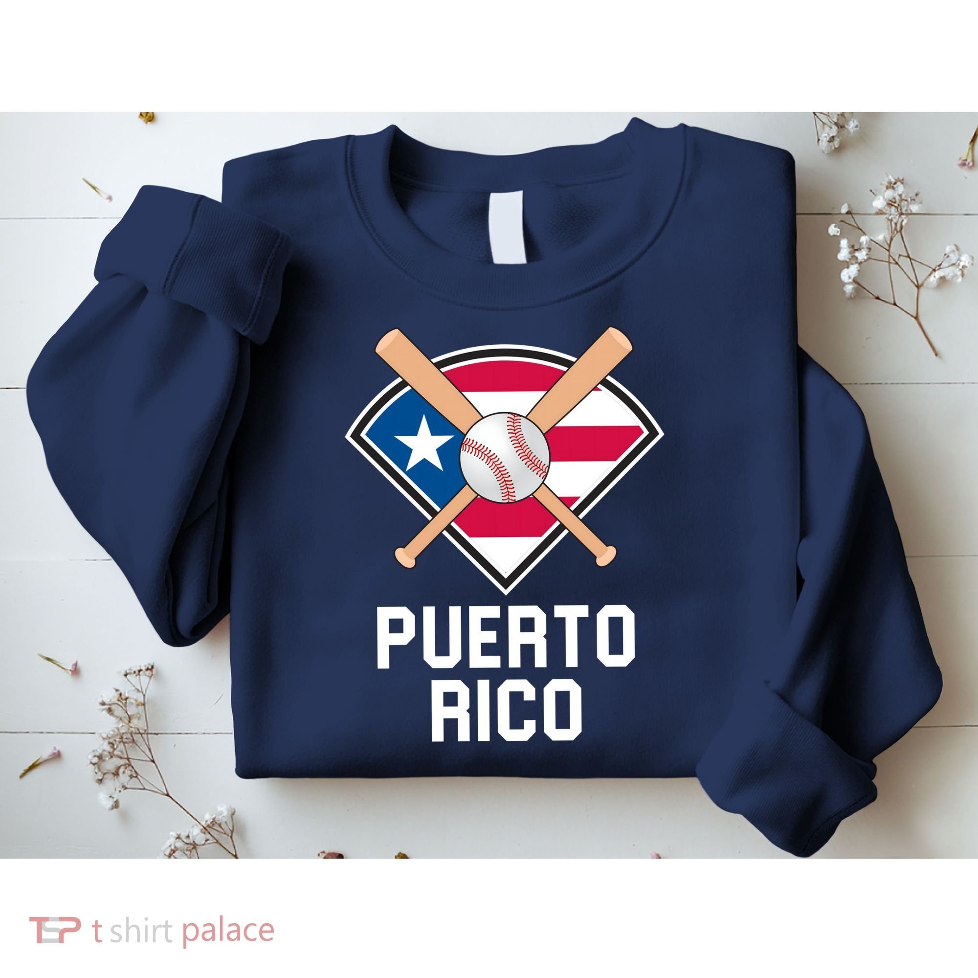 Puerto Rico Baseball Team Patriotic Beisbol Flag Sweatshirt