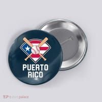 Puerto Rico Baseball Team Patriotic Beisbol Flag Button thumb 0