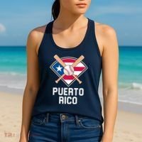 Puerto Rico Baseball Team Patriotic Beisbol Flag Women's Tank Top thumb 2
