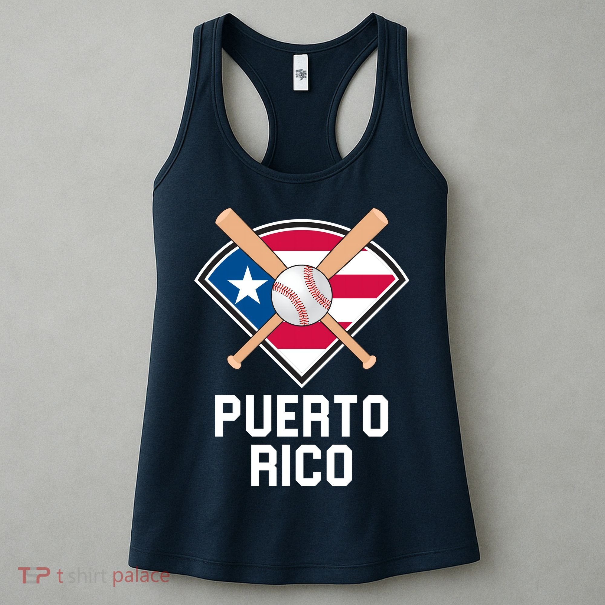 Puerto Rico Baseball Team Patriotic Beisbol Flag Women's Tank Top