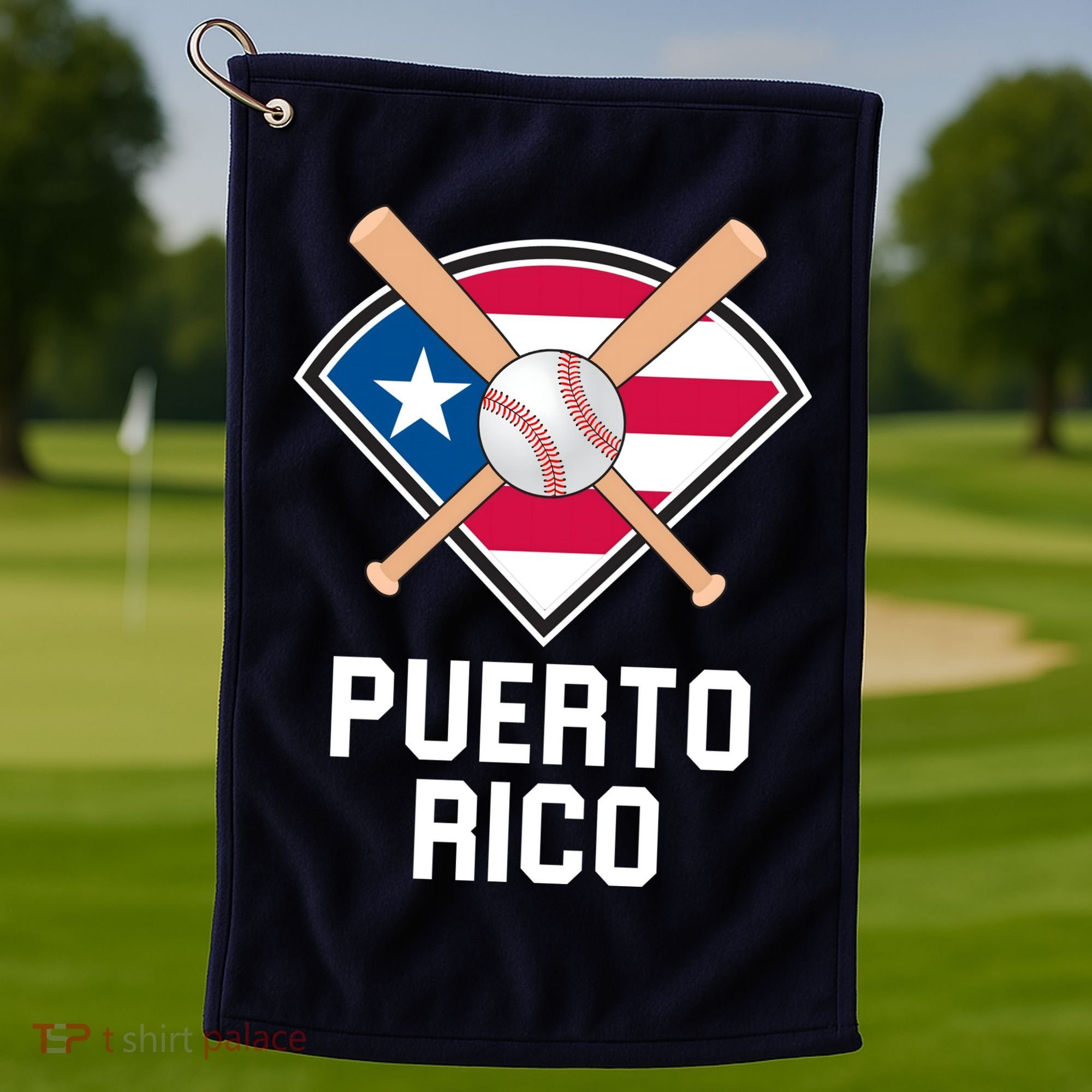 Puerto Rico Baseball Team Patriotic Beisbol Flag Golf Towel