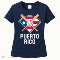 Puerto Rico Baseball Team Patriotic Beisbol Flag Women's T-Shirt thumb 0