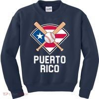 Puerto Rico Baseball Team Patriotic Beisbol Flag Kids Sweatshirt thumb 0