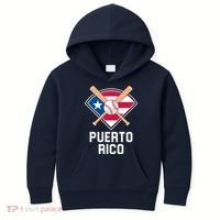 Puerto Rico Baseball Team Patriotic Beisbol Flag Kids Hoodie thumb 0