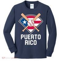 Puerto Rico Baseball Team Patriotic Beisbol Flag Kids Long Sleeve Shirt thumb 0