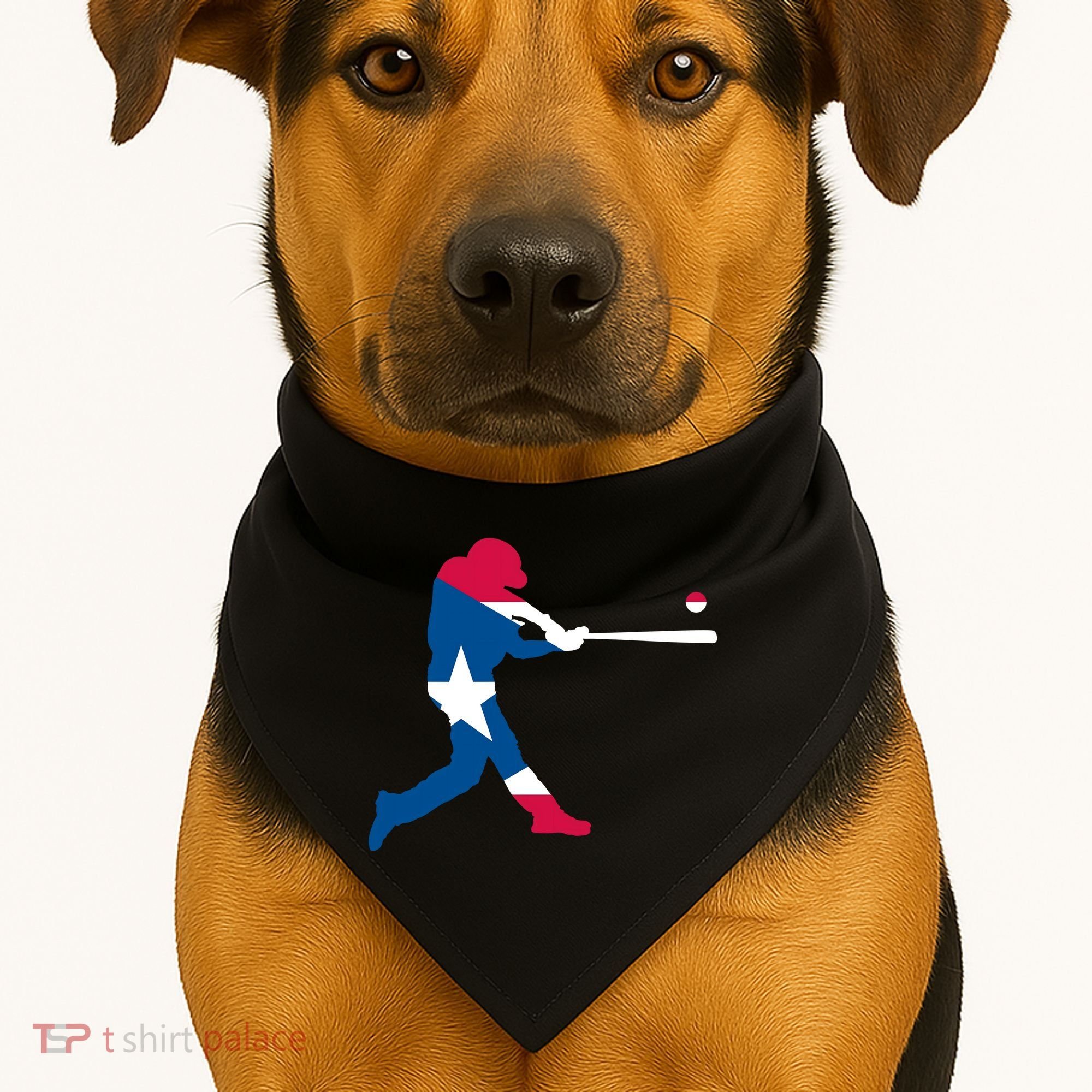 Puerto Rico Baseball Player USA-Made Doggie Bandana