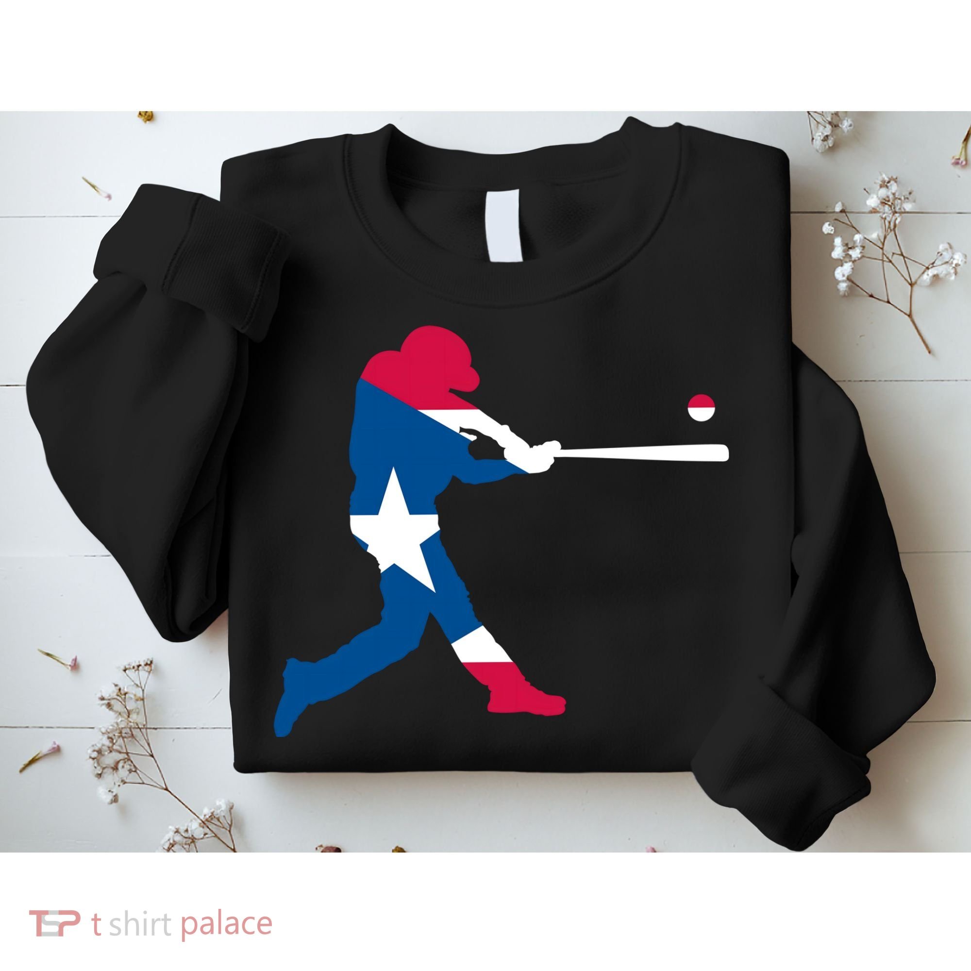 Puerto Rico Baseball Player Sweatshirt