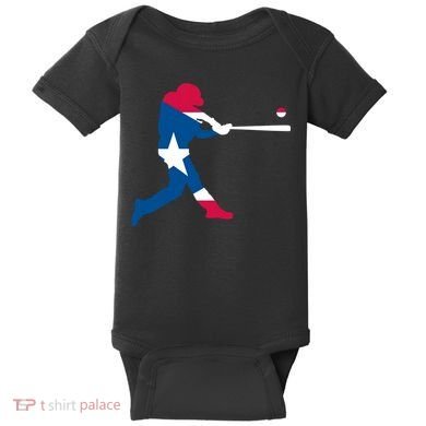 Puerto Rico Baseball Player Baby Bodysuit
