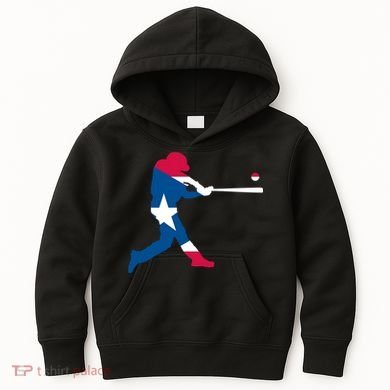 Puerto Rico Baseball Player Kids Hoodie