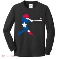 Puerto Rico Baseball Player Kids Long Sleeve Shirt thumb 0