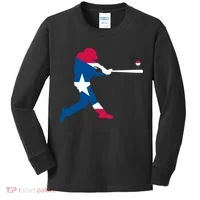 Puerto Rico Baseball Player Kids Long Sleeve Shirt thumb 0