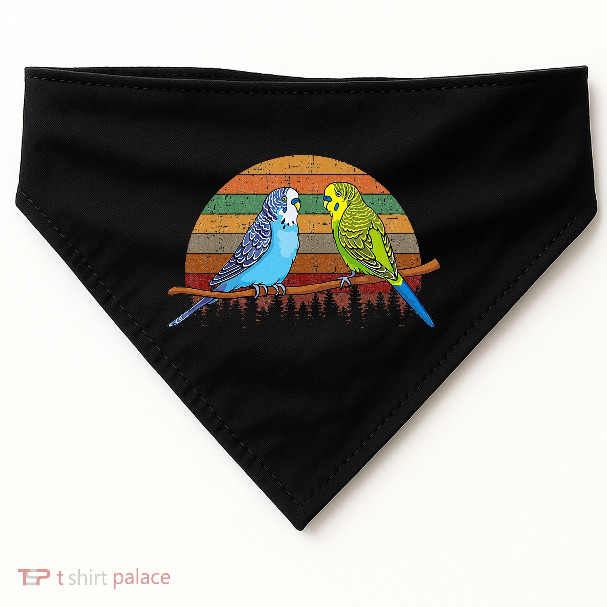 Parakeet Retro Budgies Parakeet USA-Made Doggie Bandana