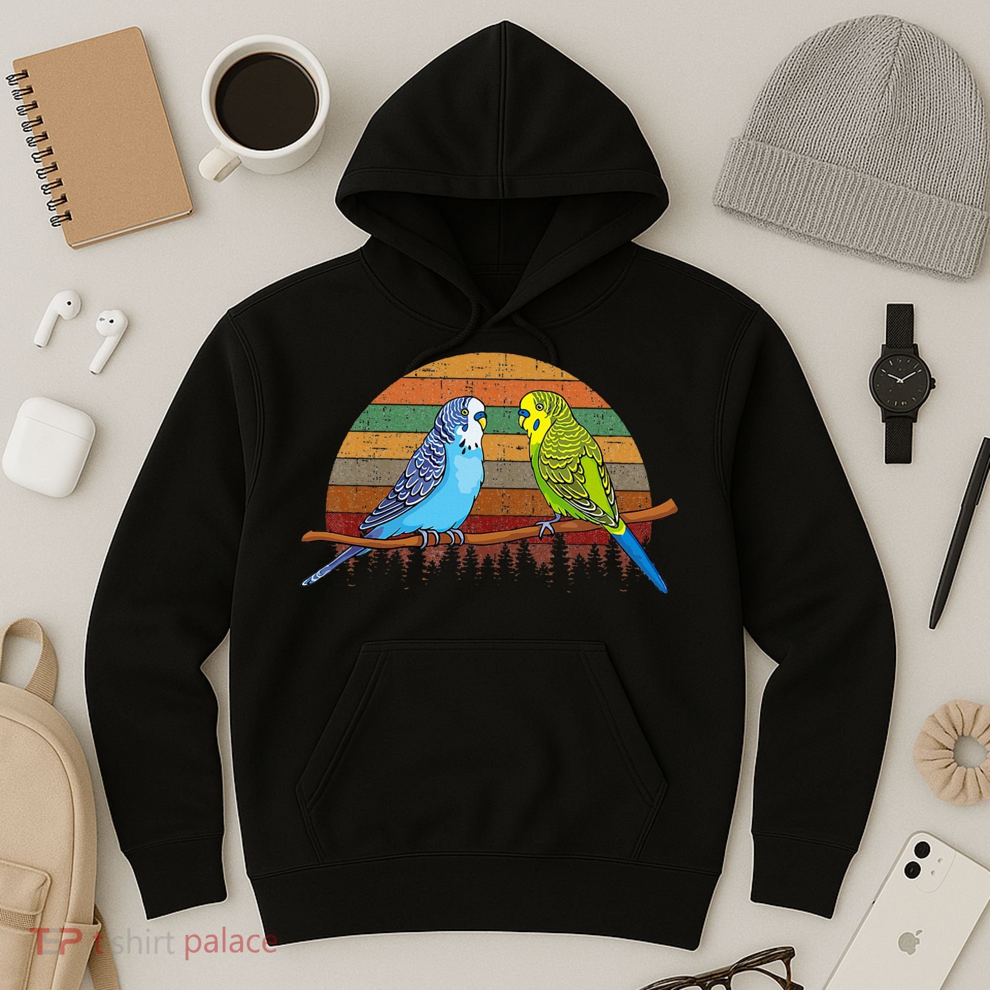 Parakeet Retro Budgies Parakeet Hoodie