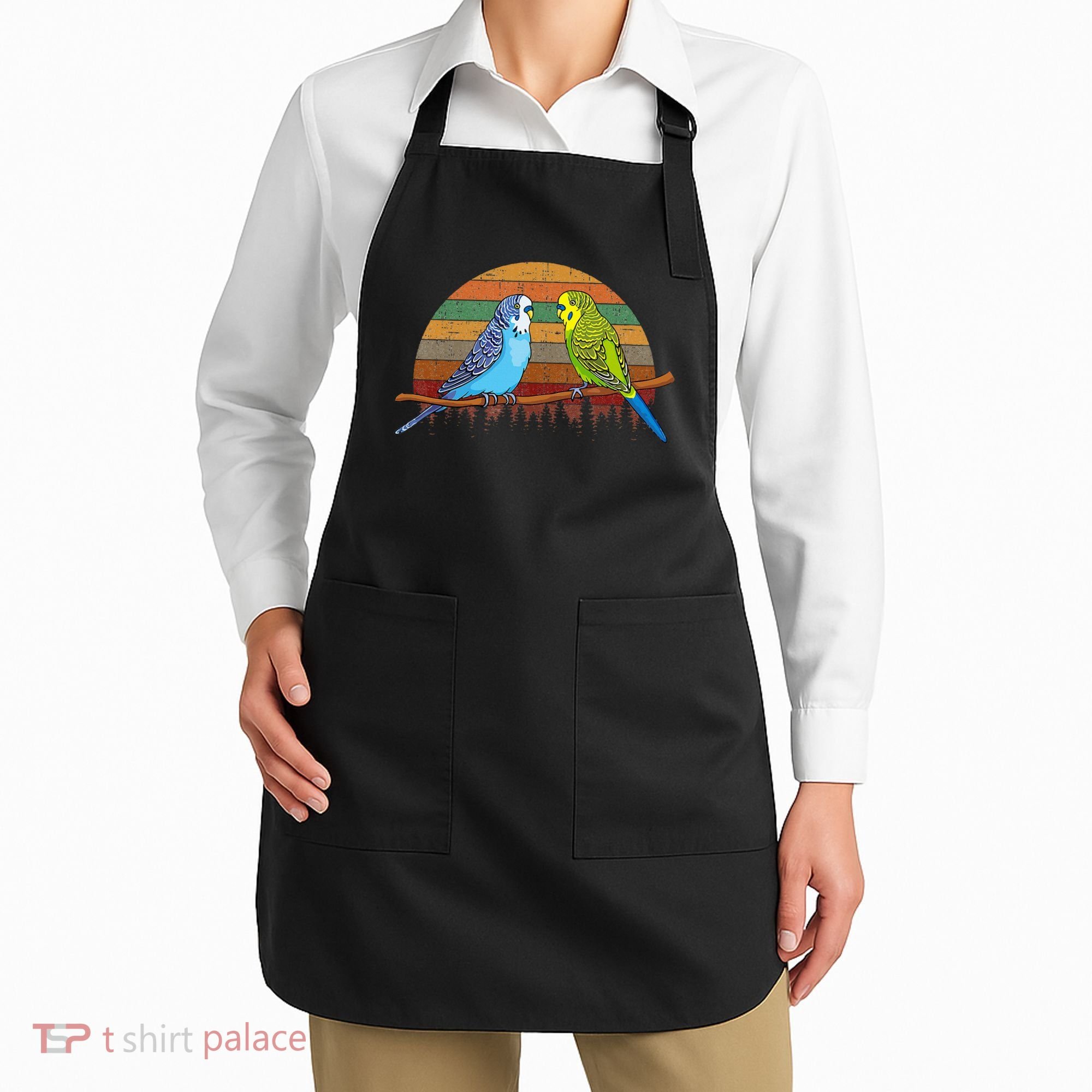 Parakeet Retro Budgies Parakeet Apron