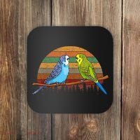 Parakeet Retro Budgies Parakeet Coaster thumb 0