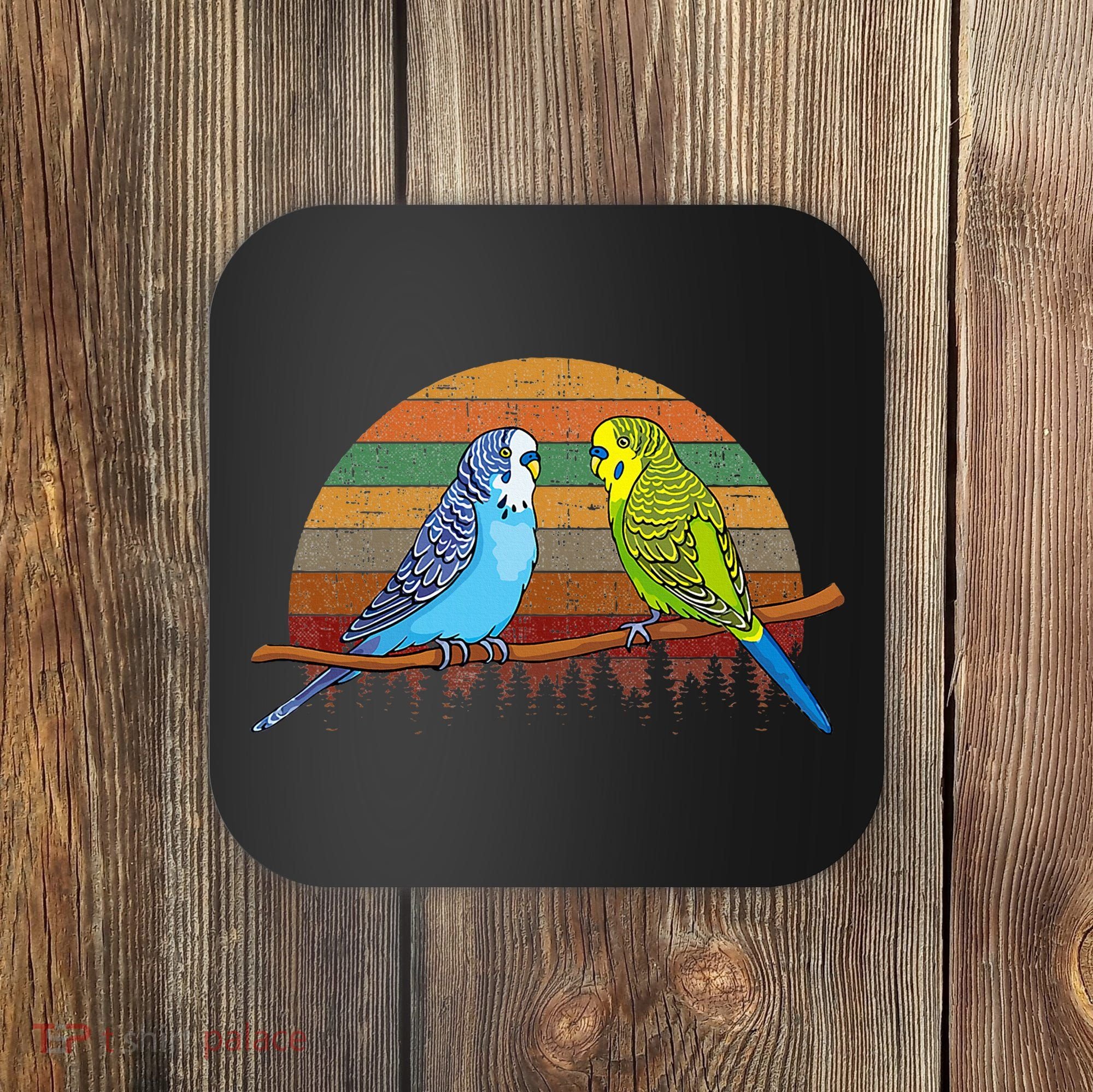 Parakeet Retro Budgies Parakeet Coaster