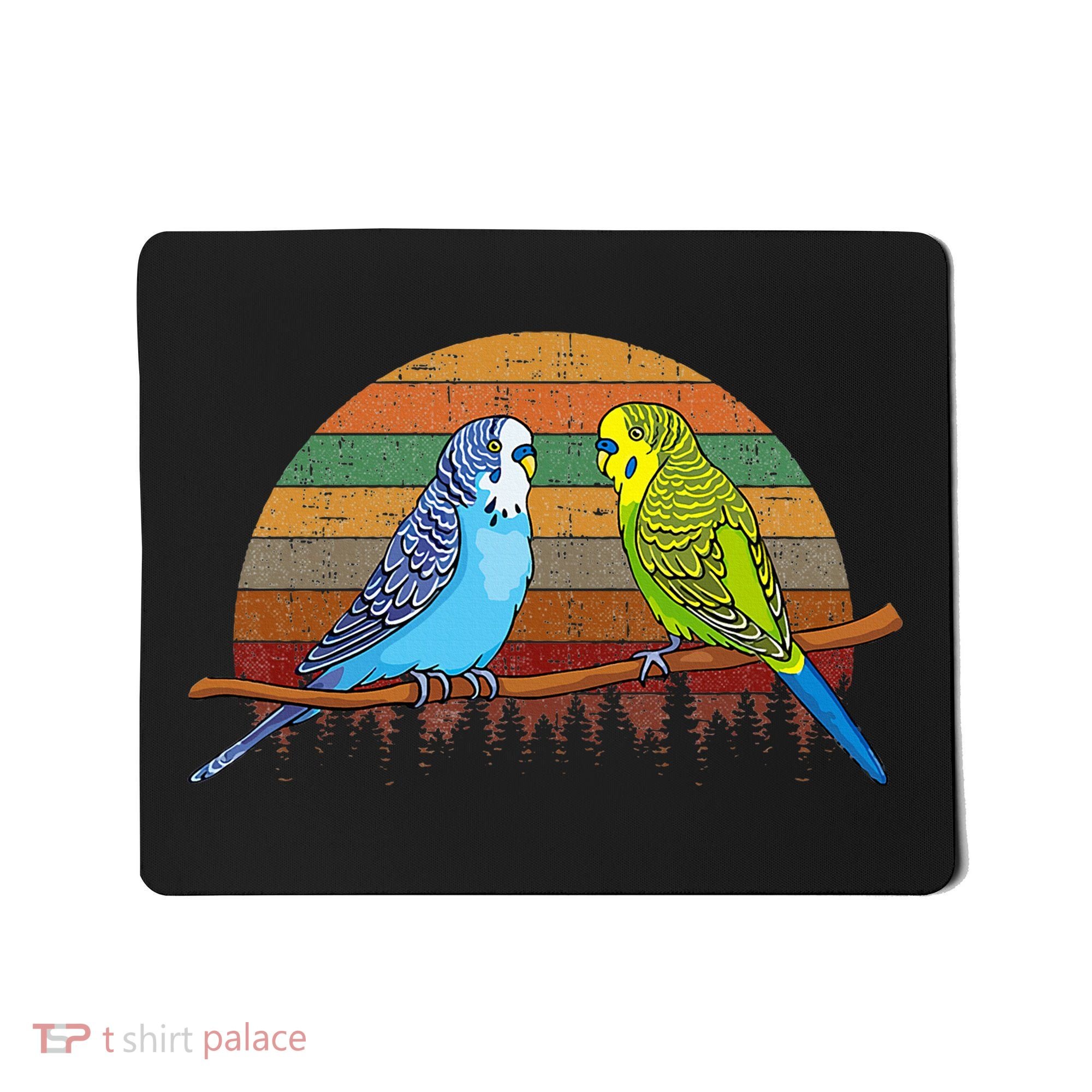 Parakeet Retro Budgies Parakeet Mousepad