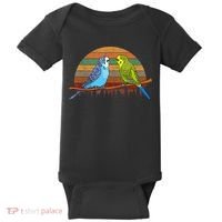 Parakeet Retro Budgies Parakeet Baby Bodysuit thumb 0