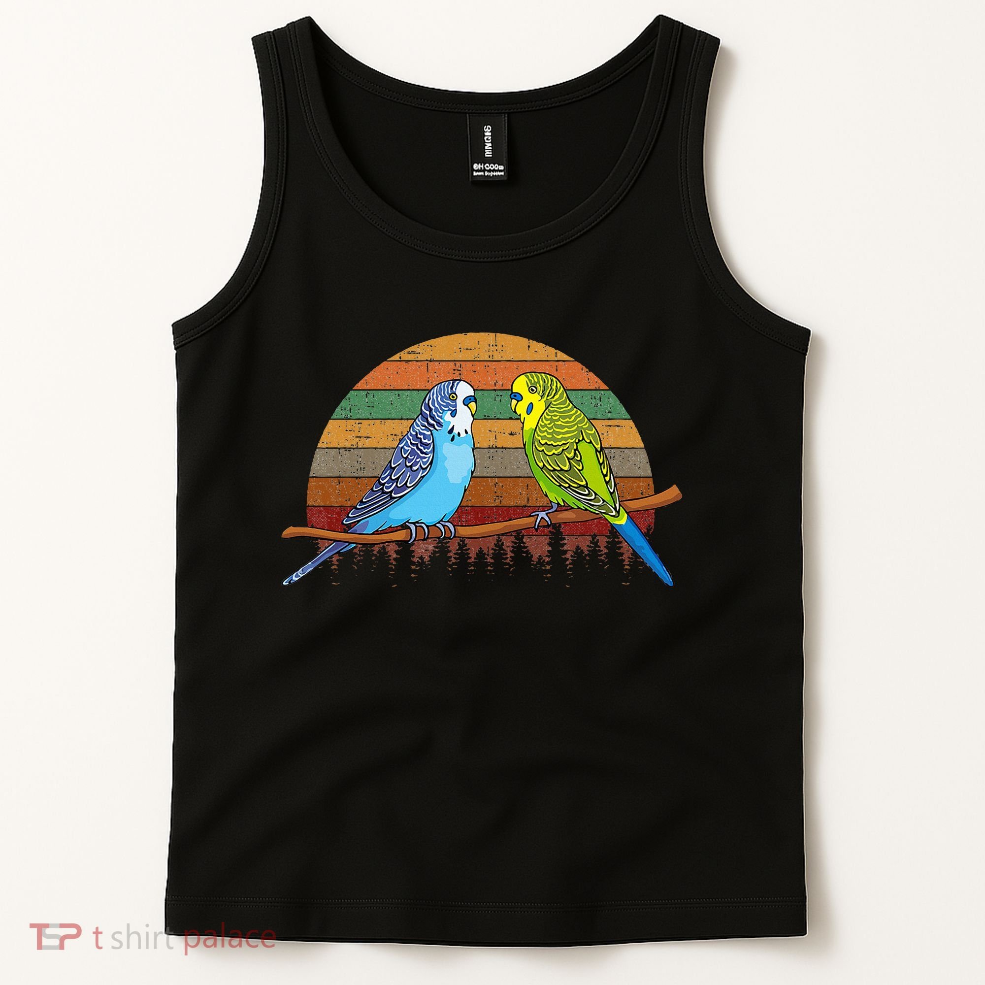 Parakeet Retro Budgies Parakeet Tank Top