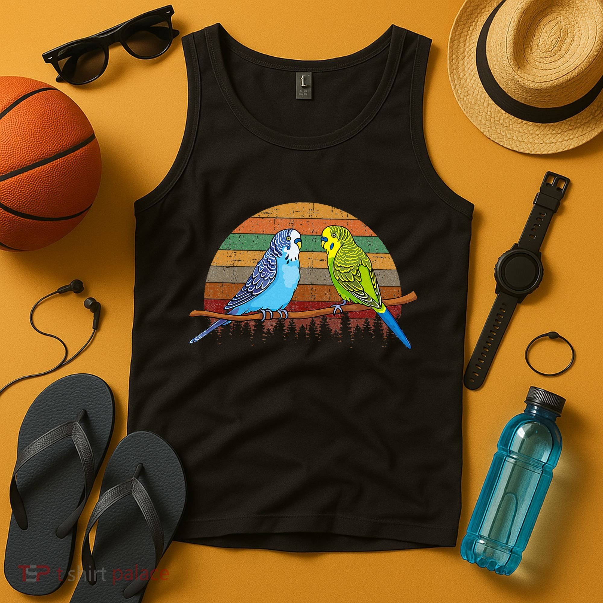Parakeet Retro Budgies Parakeet Tank Top