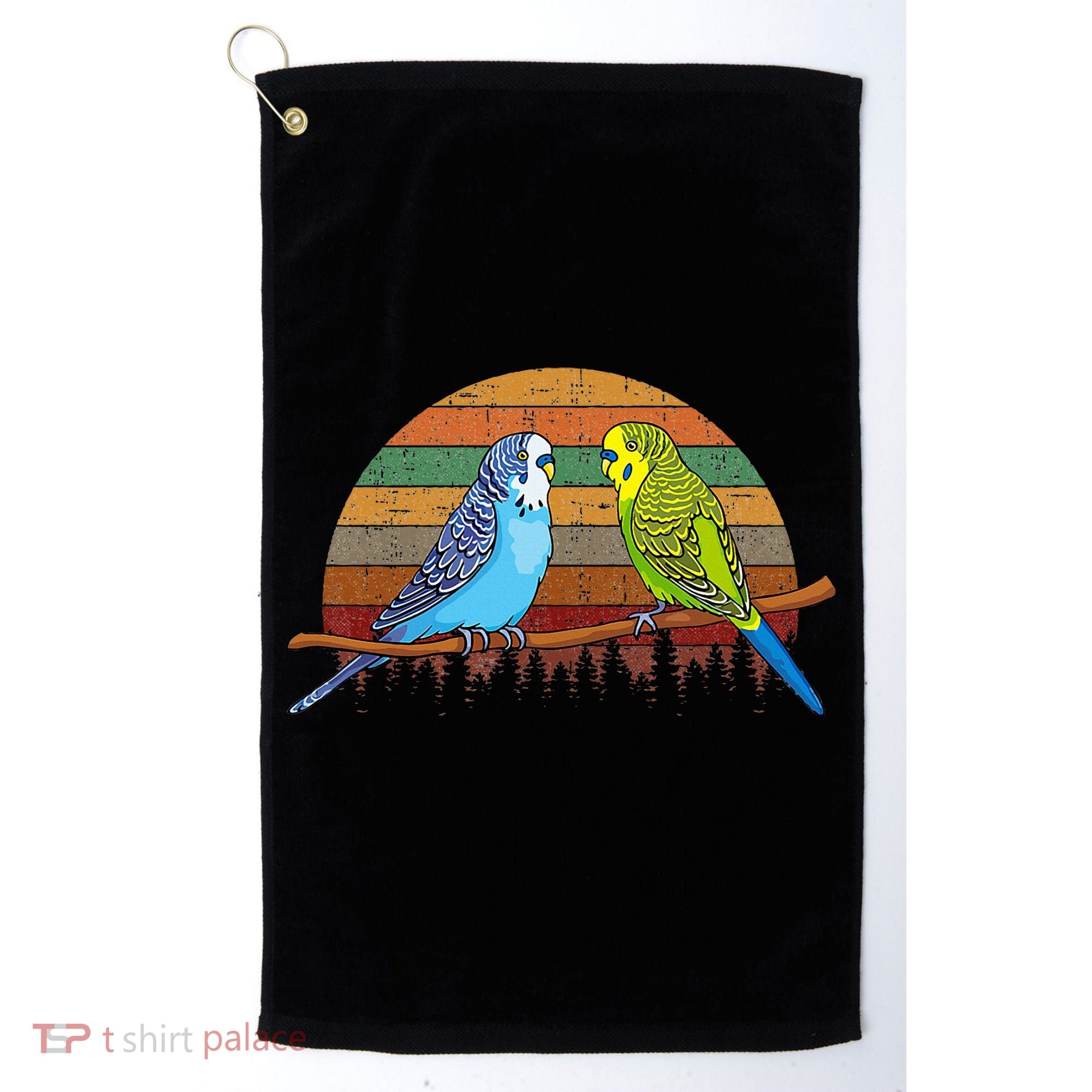 Parakeet Retro Budgies Parakeet Golf Towel
