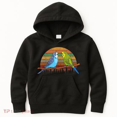 Parakeet Retro Budgies Parakeet Kids Hoodie