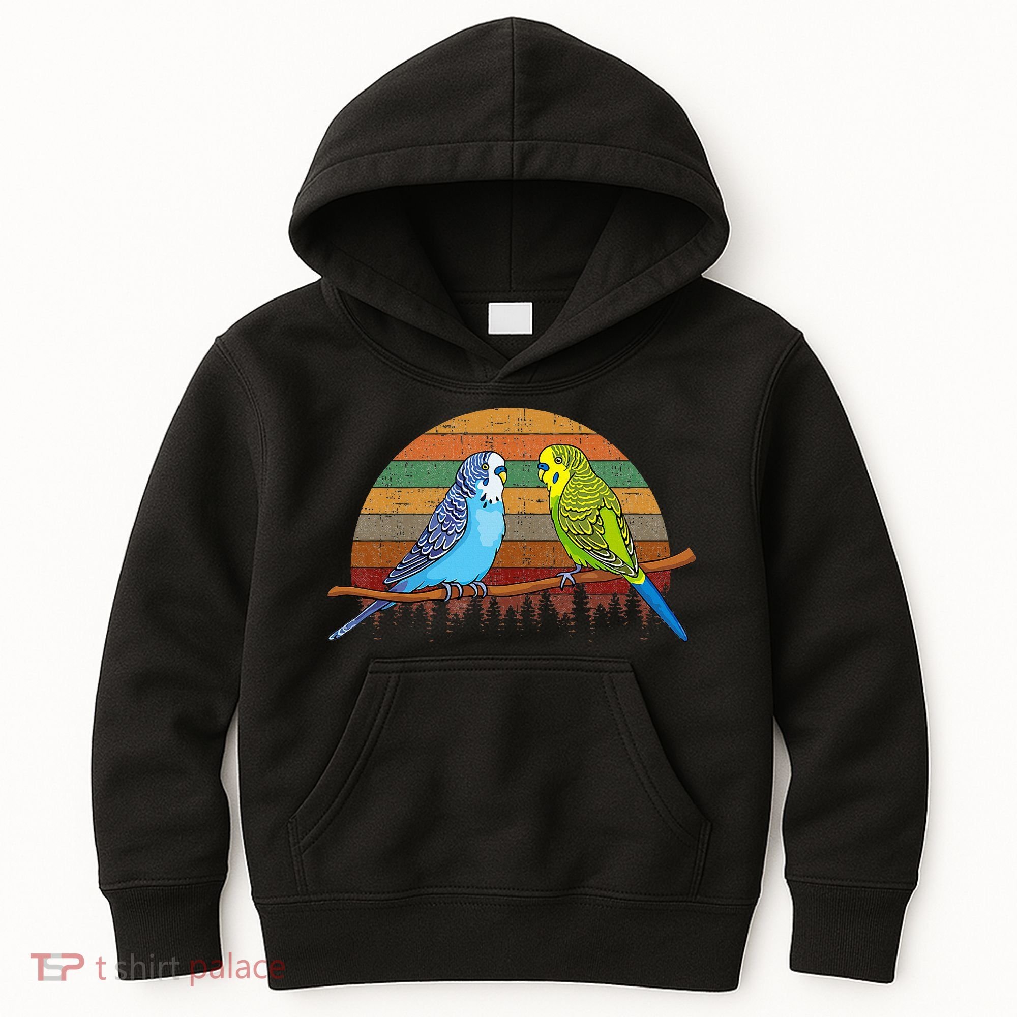 Parakeet Retro Budgies Parakeet Kids Hoodie