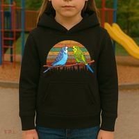 Parakeet Retro Budgies Parakeet Kids Hoodie thumb 3