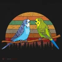 Parakeet Retro Budgies Parakeet Kids Long Sleeve Shirt thumb 2