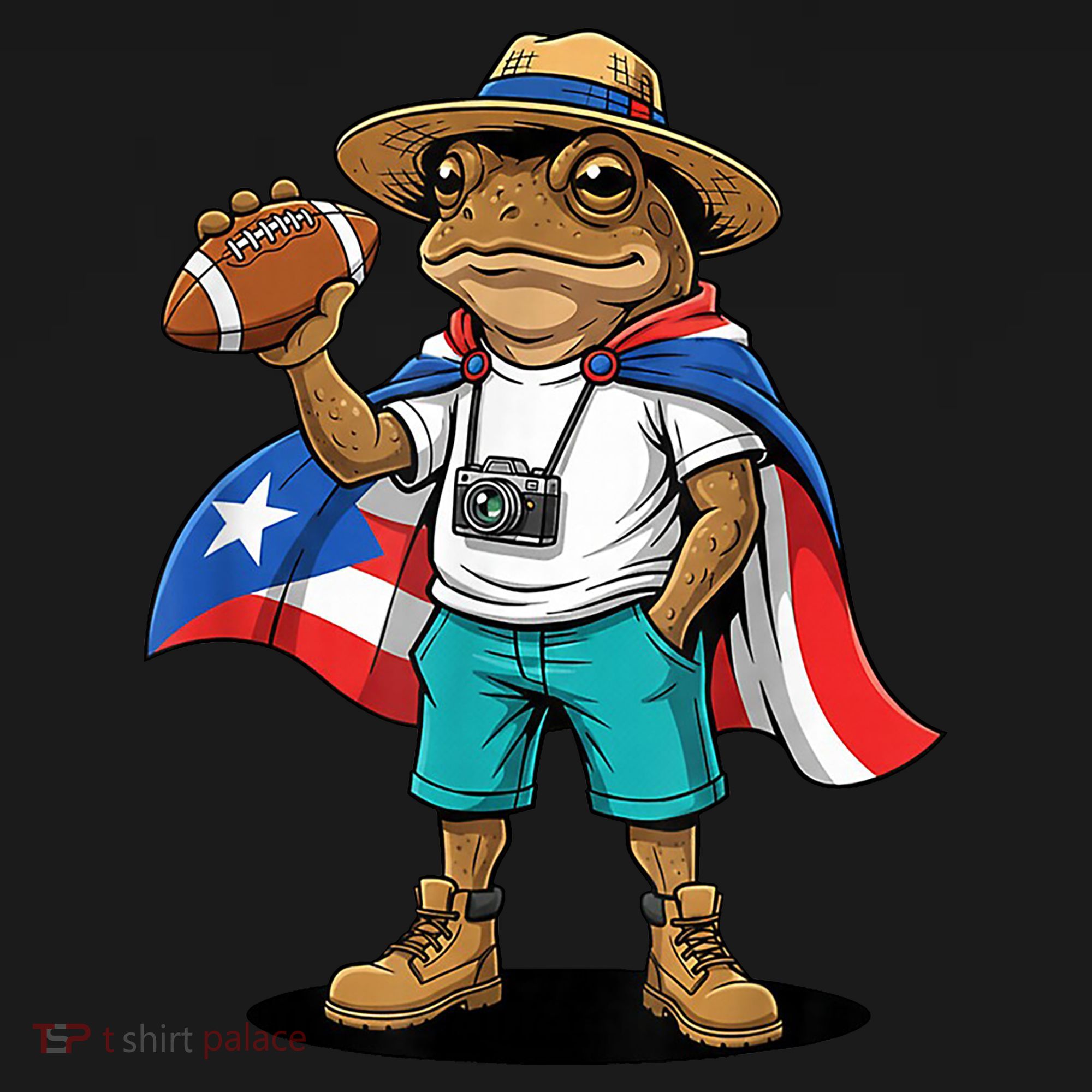 Puerto Rico Coqui Frog Funny Football Apron