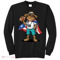 Puerto Rico Coqui Frog Funny Football Sweatshirt thumb 0